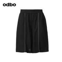 【商場同款】odbo/歐迪比歐春裝2022年新款女黑色五分休閒裙褲子