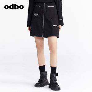 Odbo 原創設計時尚工裝風半身裙女夏季2022年新款百搭短款A字裙子