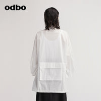【商場同款】odbo/歐迪比歐秋冬2022新款休閒褲罩衫外套女上衣