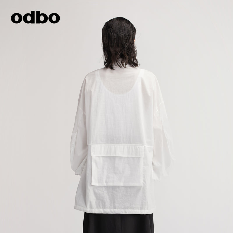 【商場同款】odbo/歐迪比歐秋冬2022新款休閒褲罩衫外套女上衣