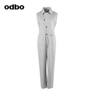 odbo原創品牌 工裝風 連體褲 長褲 灰色女