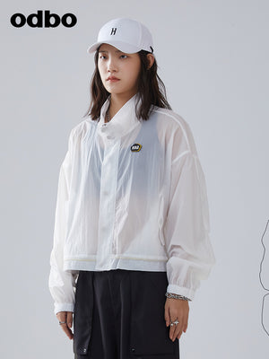 odbo 防曬服 女 夏季 抽繩 顯瘦 長袖立領 薄款外套